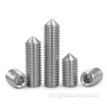 DIN914 Stainless Steel 304 Hexagon Socket Set Screws With Cone Point